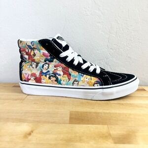 Vans Disney Princess Black White High Top Sneakers Shoes Womens 8 Mens 6.5